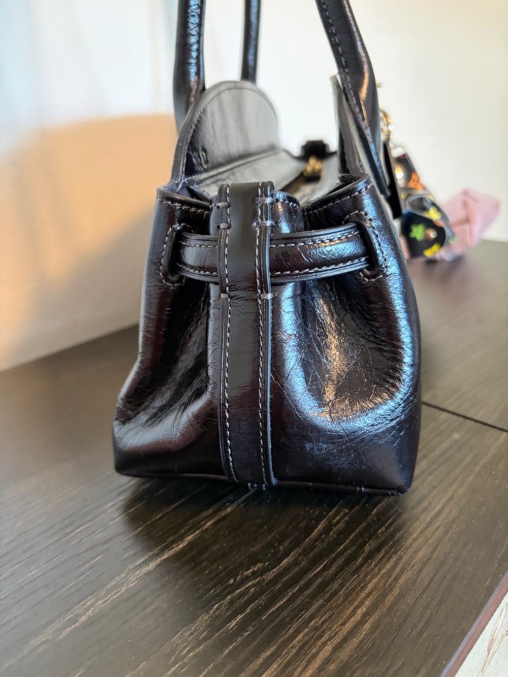 🖤 NWT Coach Empire Carryall 34 — Sleek Glazed Black High-Shine Luxury 💎 - Picture 5 of 5
